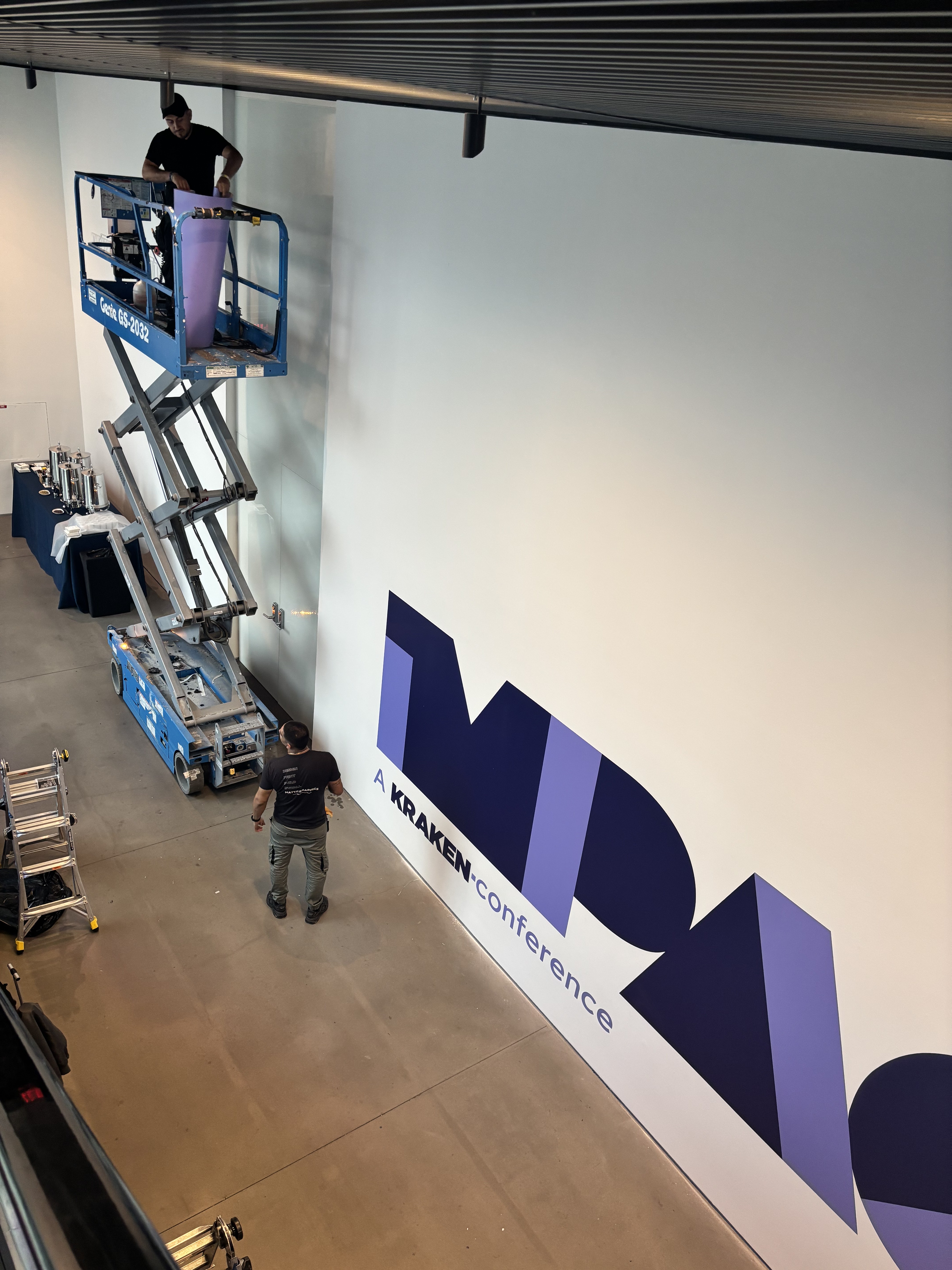Wall wrap install for Impact branding
